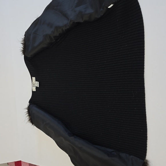 Kikit Studio Maurice Sasson Women's Faux Fur Vest Black Tan Ribbed Back Size XL - Picture 15 of 15